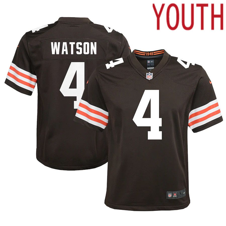 Youth Cleveland Browns 4 Deshaun Watson Nike Brown Game NFL Jersey